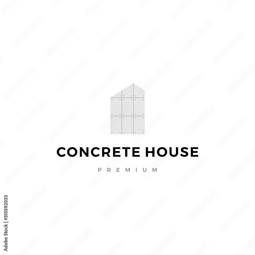 exposed concrete house logo vector icon illustration