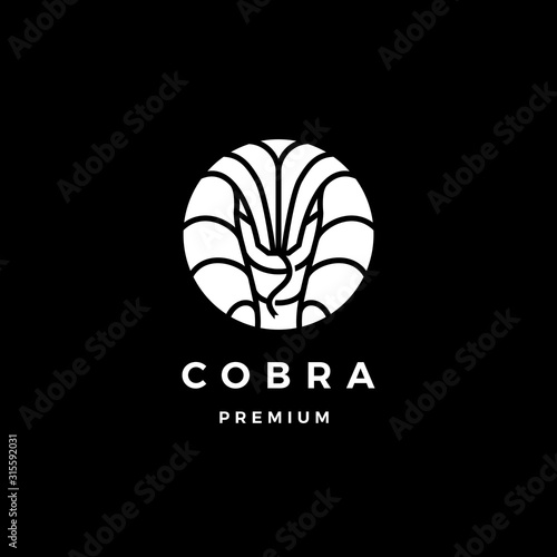 cobra logo vector icon illustration in round shape