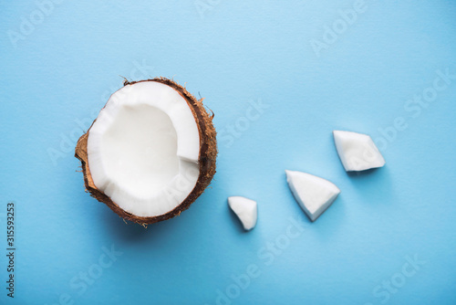 coconut fruit on a blue