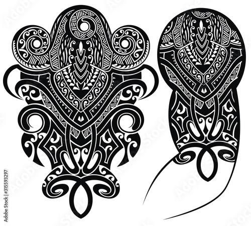Tattoo design, shoulder abstract tattoo art tribal vector.