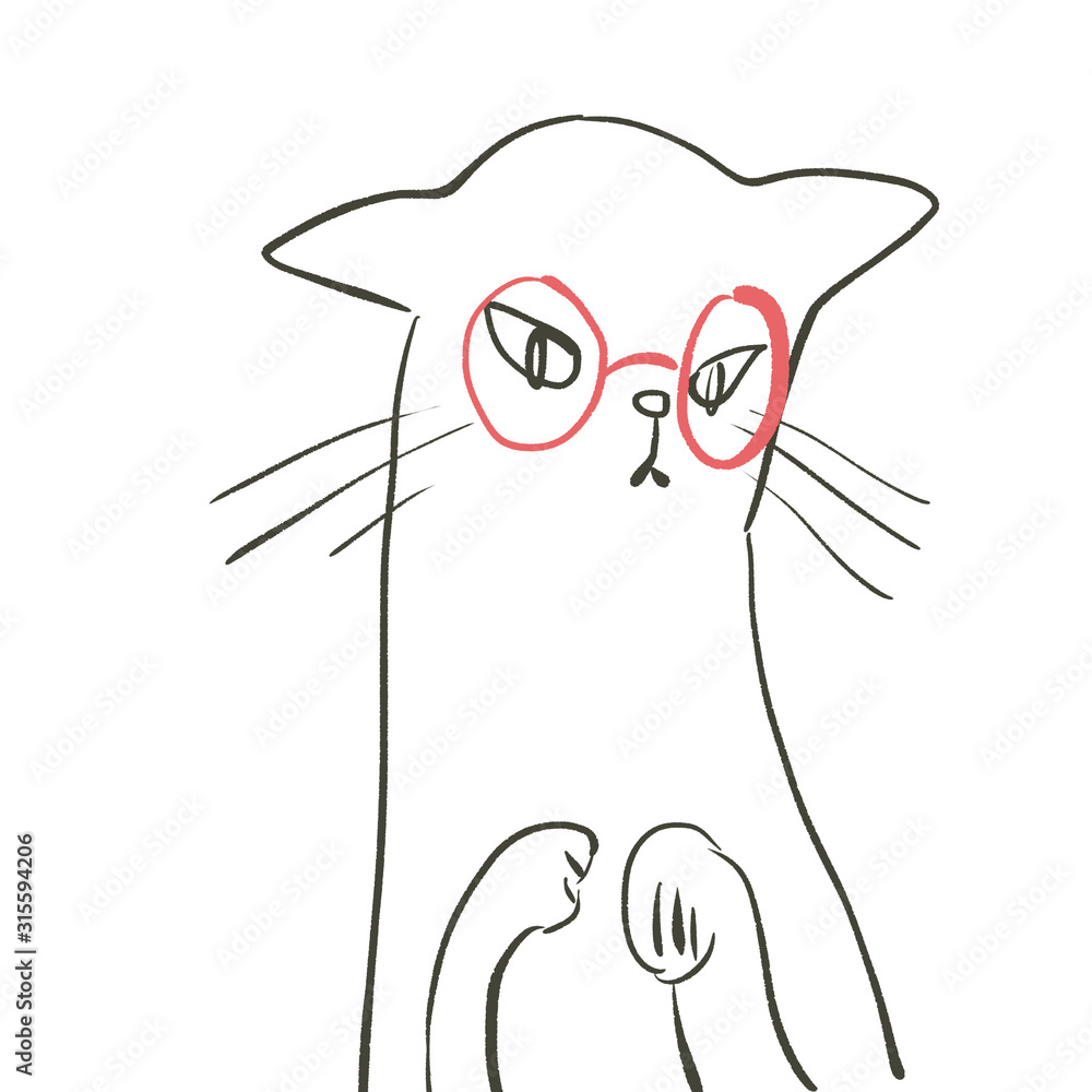 メガネをかけた猫 Stock イラスト Adobe Stock