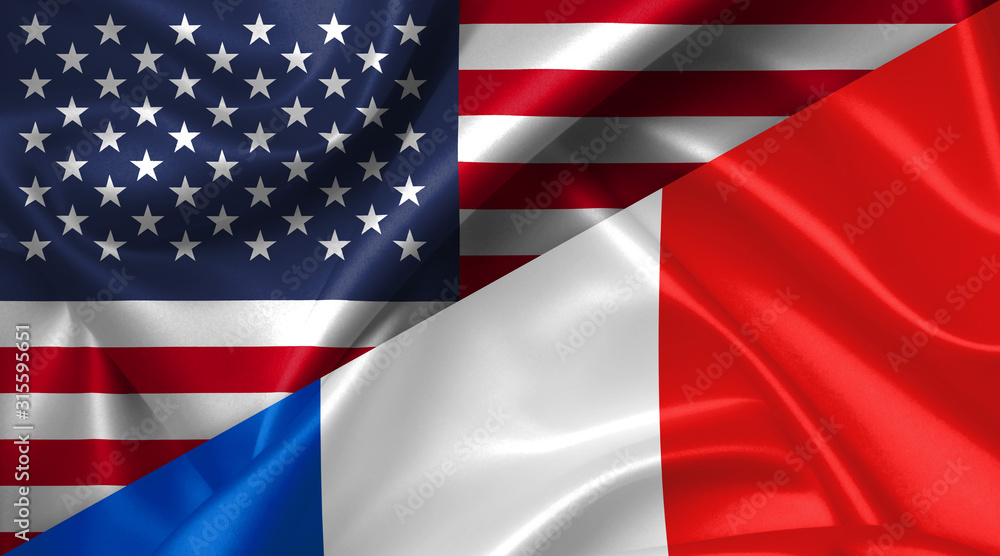 United States USA vs France flags comparison concept Illustration United States USA vs France flags comparison concept Illustration