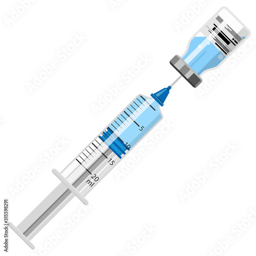 Plastic Medical Syringe and Vial Icon