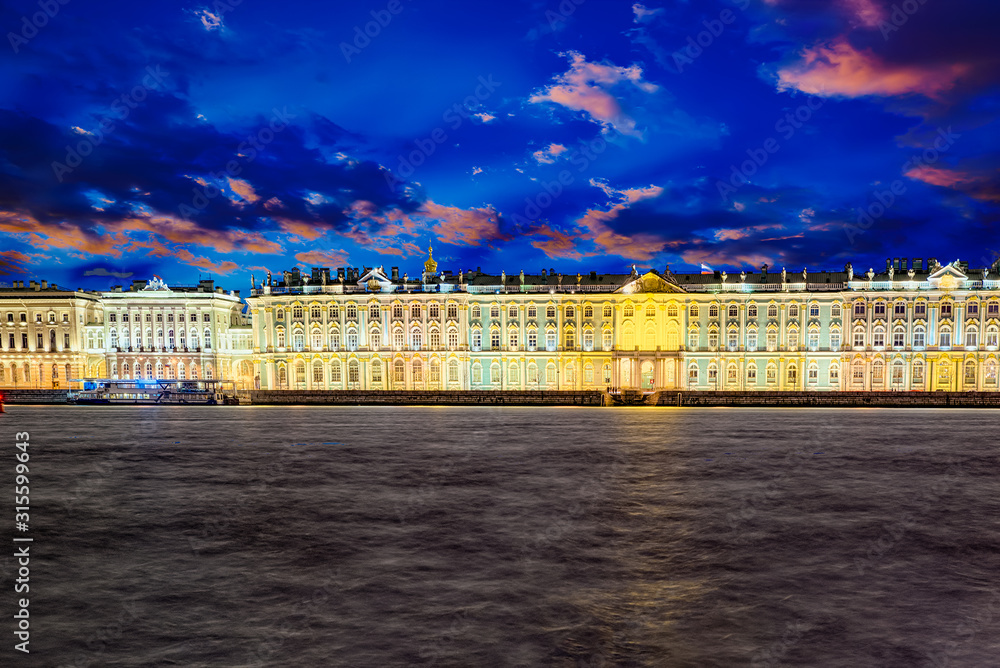 Winter Palace and Hermitage Museum.  Saint Petersburg. Russia.