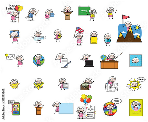 Old Granny Character Concepts - Various Concepts Vector illustrations