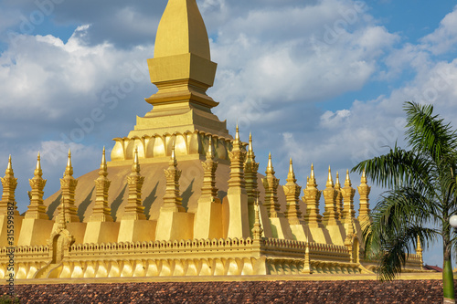 Pha That Luang temple - The Golden Pagoda in Vientiane , Laos photo