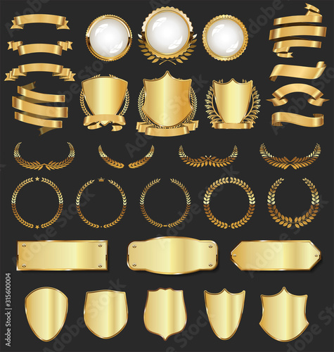 Luxury  golden design retro vintage elements collection