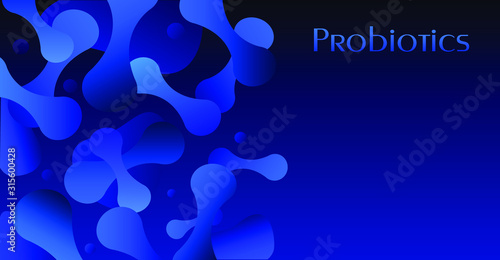 Micro probiotic microorganism, science background. Medicine and treatment. 