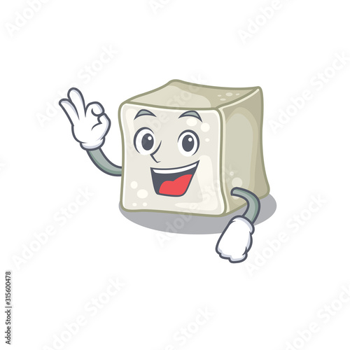 A picture of sugar cube making an Okay gesture