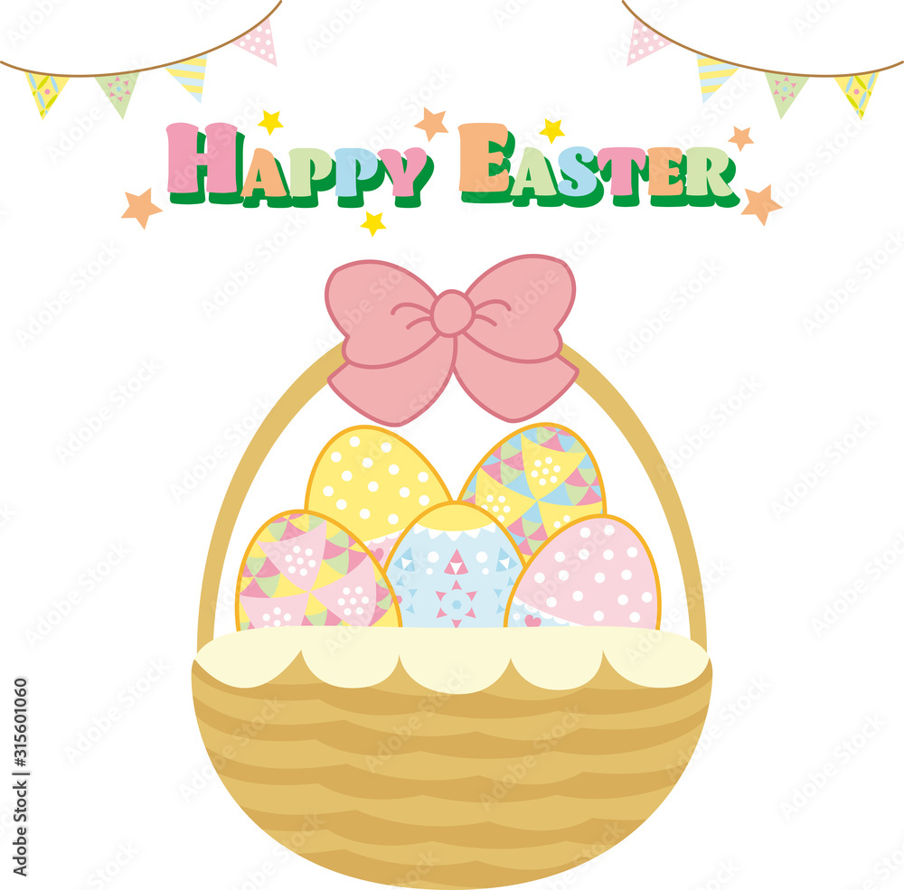 イースターエッグ バスケット イラスト Stock ベクター Adobe Stock