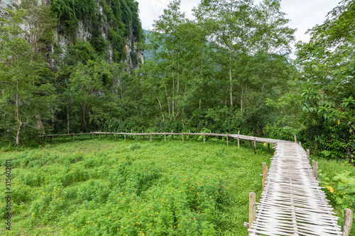 Staircase to Patok Cave in Nong Khiaw - Laos photo