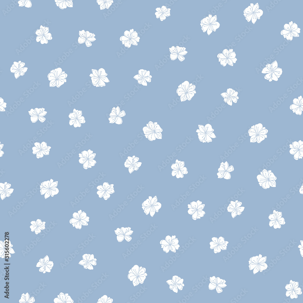 Anemone or windflower poppies flowers background. Floral vector seamless pattern with hand drawn elements in pastel colores. Anemone or windflower poppies flowers background. Floral vector seamless pattern with hand drawn elements in pastel colores.