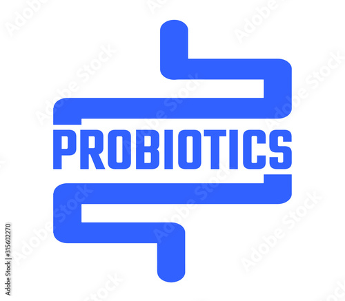 Probiotics text background. Micro probiotic microorganism