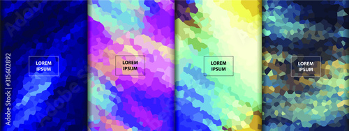 Polygonal background with different geometric figures. Template for your design, banner, flyer, business card, poster, wallpaper, brochure