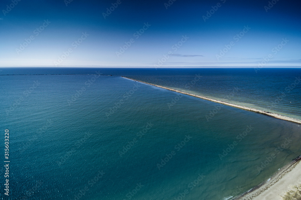 Eastern coast of Baltic sea at Liepaja, Latvia.