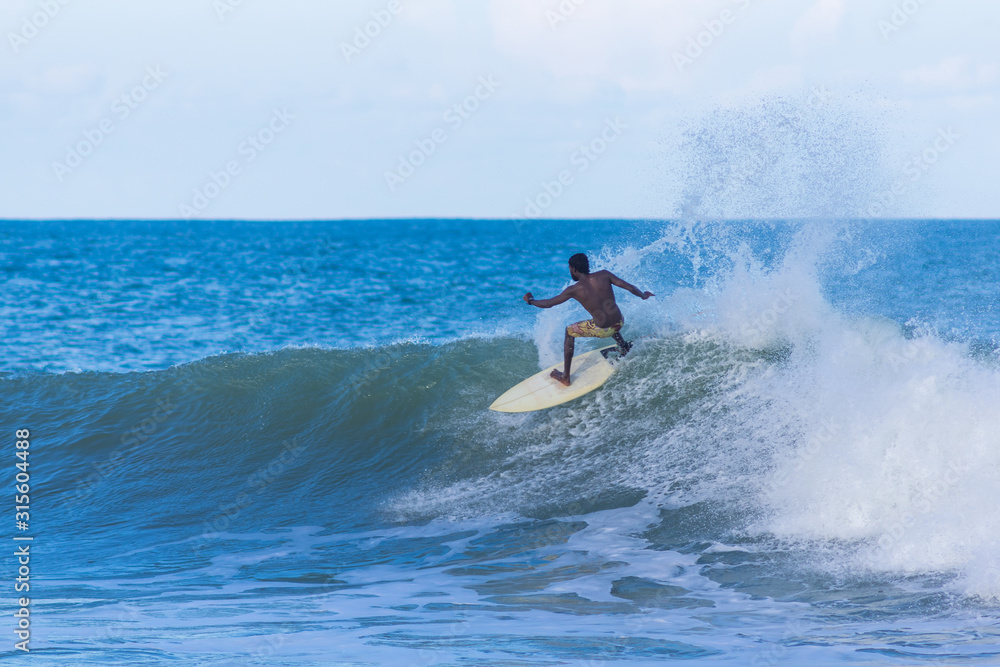 The surfing at  Arugam Bay, Sri Lanka Island