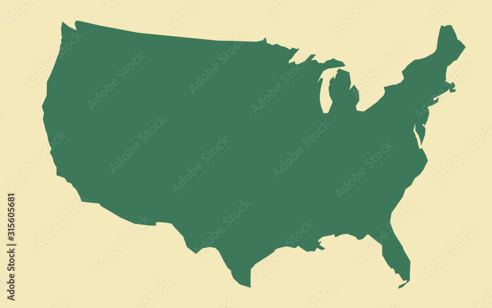 Fototapeta premium USA United States of America colorful vector map silhouette