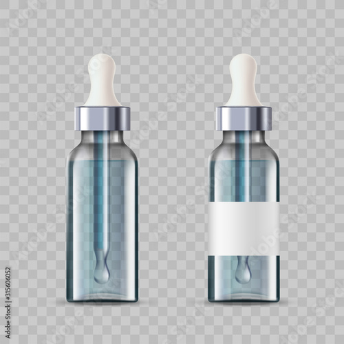 Mockup cosmetic bottles with a dropper or pipette
