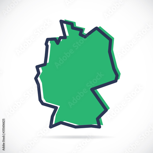 Stylized simple outline map of Germany