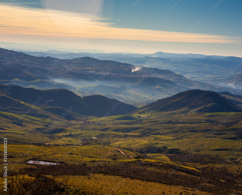 View of Sicilian hills