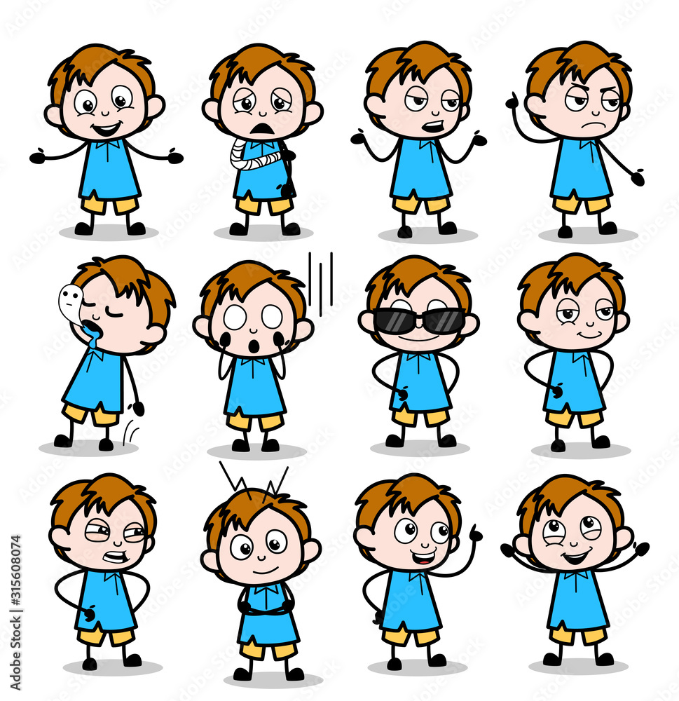 Comic Various Office Guy Characters - Set of Concepts Vector illustrations