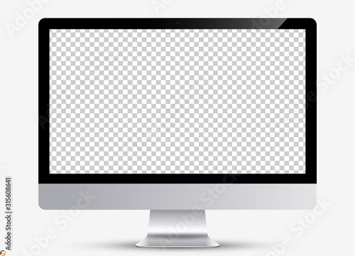 Device screen mockup. Monitor silver color with blank screen for you design. Vector EPS10 