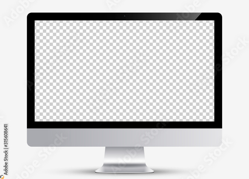 Device screen mockup. Monitor silver color with blank screen for you design. Vector EPS10	