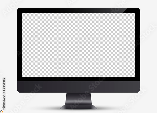 Device screen mockup. Monitor black color with blank screen for you design. Vector EPS10 