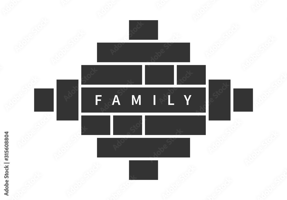 Family photo collage frames template for interior design. Vector collage layout for photo montage. Family photo collage frames template for interior design. Vector collage layout for photo montage.