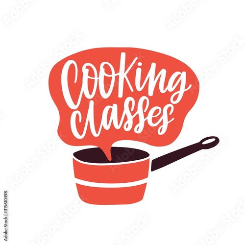Cooking classes label vector flat illustration