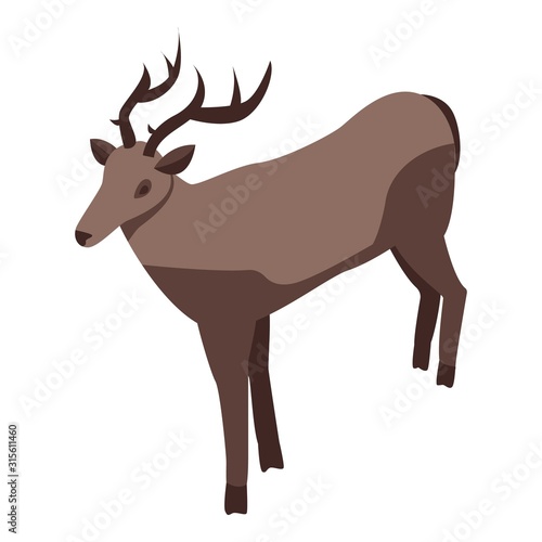 Forest deer icon. Isometric of forest deer vector icon for web design isolated on white background