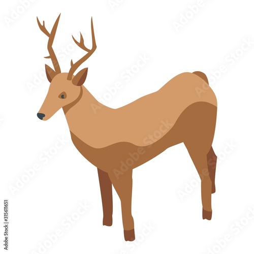 Deer pet icon. Isometric of deer pet vector icon for web design isolated on white background