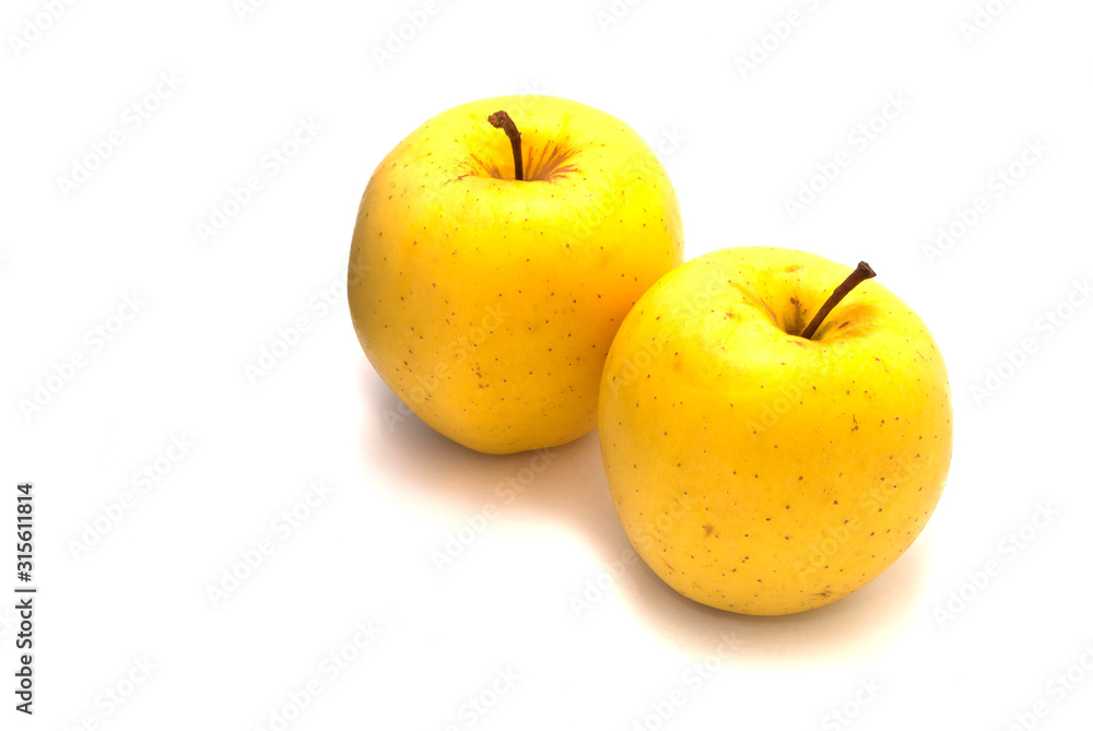 two apples on white background two apples on white background