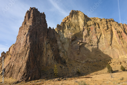 Rocks in a beautifully beautiful desert canyon. Smith Rock State Park National Park. Oregon State © Anton