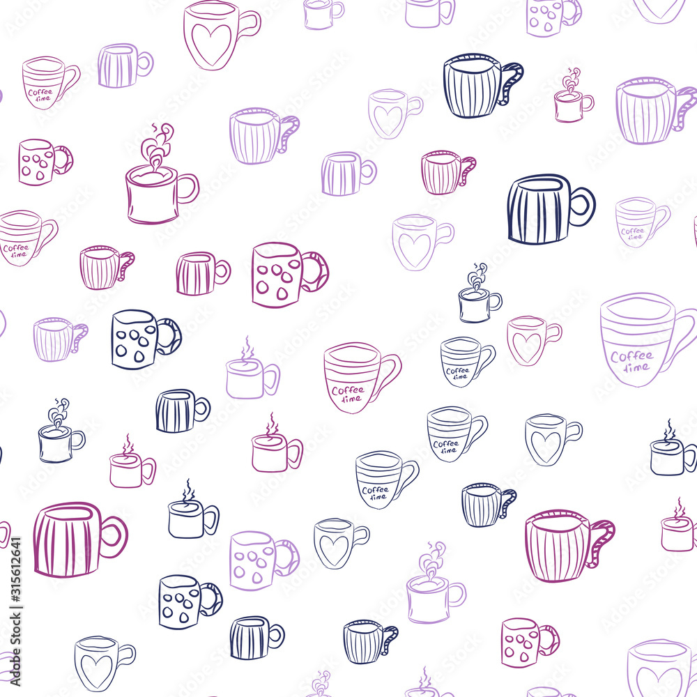 Coffee seamless vector pattern for Cup mug, restaurant or cafe menu design Coffee seamless vector pattern for Cup mug, restaurant or cafe menu design