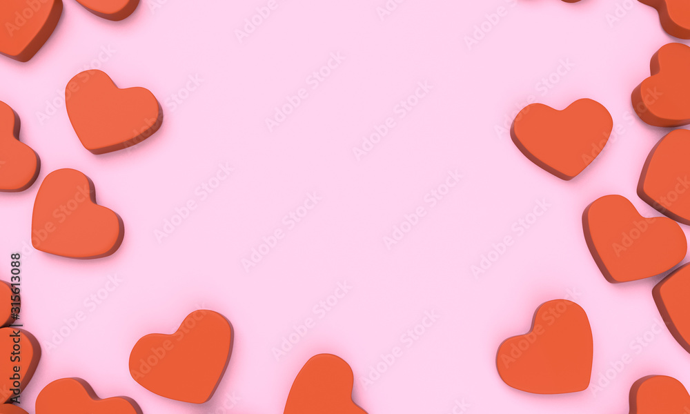 3D heart piece on background graphic  red