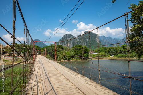 Bridge in Vang Vieng, Laos Southeast Asia.