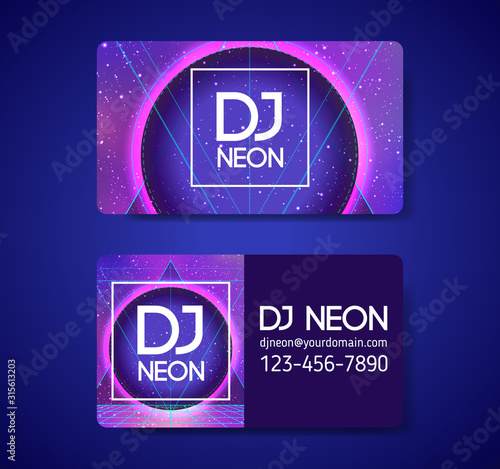 Retro Futurism flyer set. Vector futuristic synth wave illustration. 80s Retro poster Background. Good design for t-shirt and poster background. Futuristic vector illustration