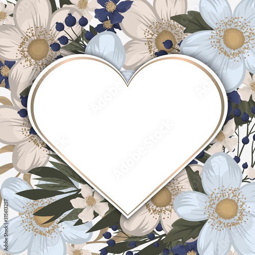 Love flower frame - valentines day