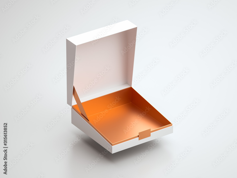 White Box packaging Mockup Half Side View, 3d rendering White Box packaging Mockup Half Side View, 3d rendering
