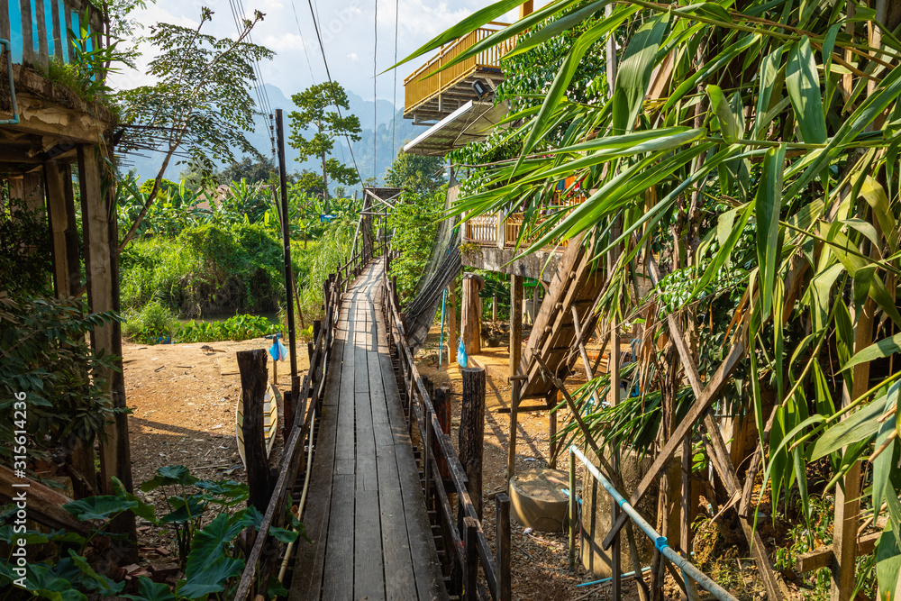 Bridge in Vang Vieng, Laos Southeast Asia. Bridge in Vang Vieng, Laos Southeast Asia.