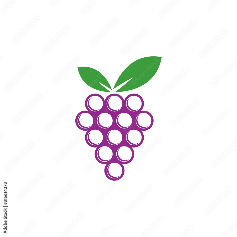 Grape with leaf logo vector icon template Grape with leaf logo vector icon template
