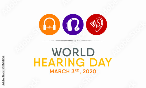 Vector illustration on the theme of World Hearing day on March 3rd.