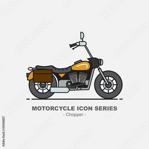 vector motorcycle icon series chopper style