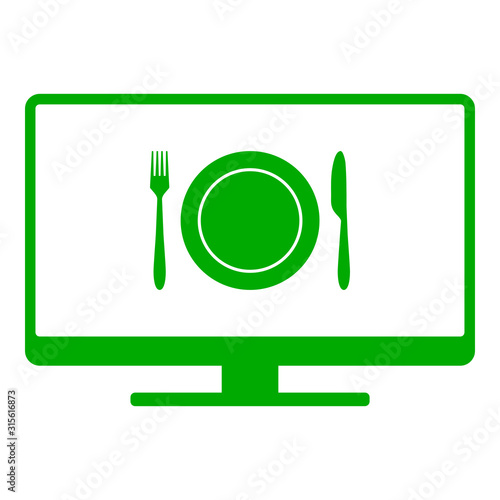 Besteck und Monitor