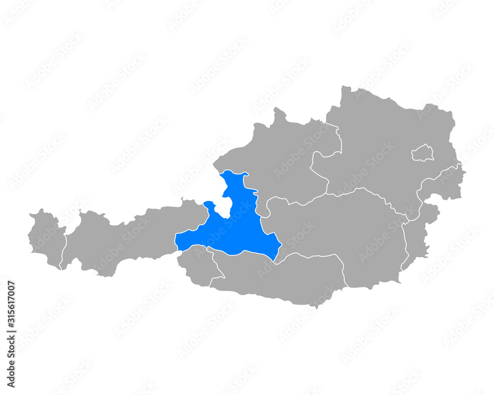 Karte von Salzburg in österreich
