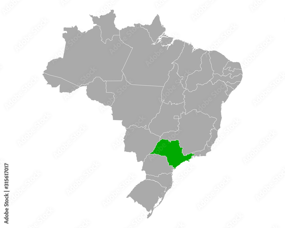 Karte von Sao Paulo in Brasilien