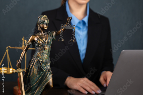 Lawyer business women working and notary signs the documents at office. consultant lawyer, justice and law ,attorney, court judge, concept. photo