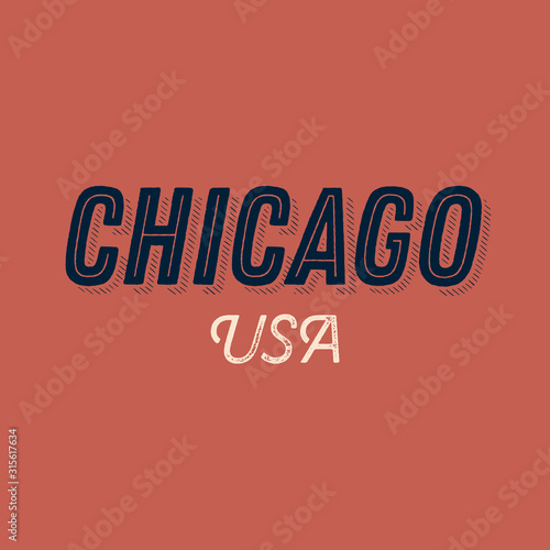 Chicago city calligraphy vector quote
