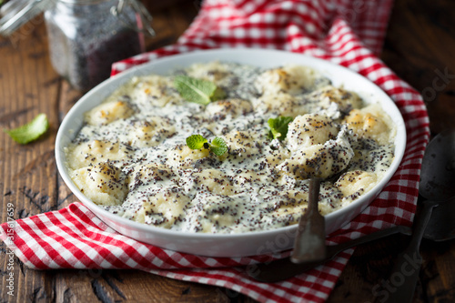Sweet gnocchi with cream and poppy seeds 